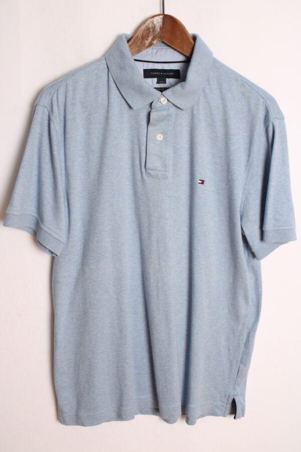 Polo Vintage Tommy Hilfiger Azul Jaspeado "L"