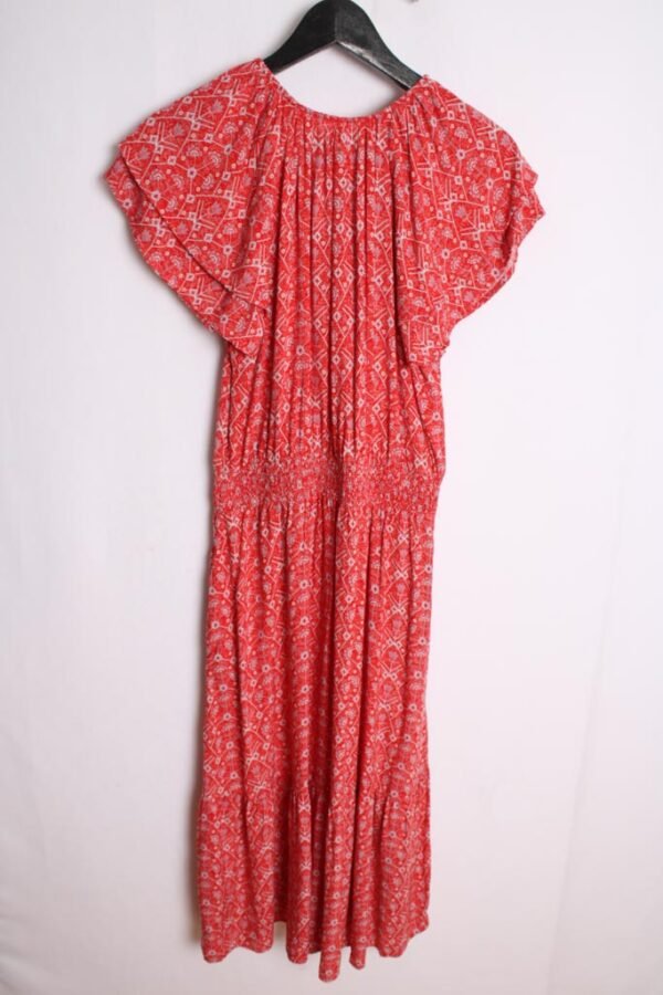 Vestido Volante Vintage Rojo Flores "XL"