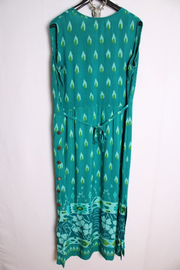 Vestido Vintage Largo Flores Turquesa "2XL/3XL"