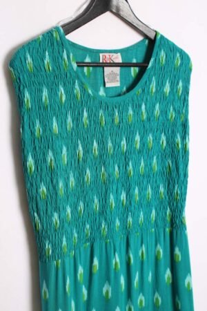 Vestido Vintage Largo Flores Turquesa "2XL/3XL"