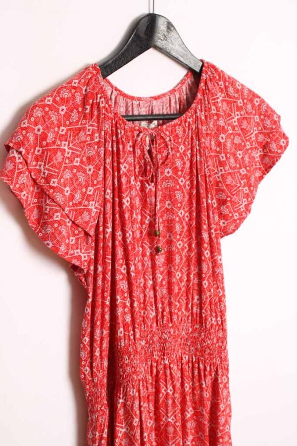 Vestido Volante Vintage Rojo Flores "XL"