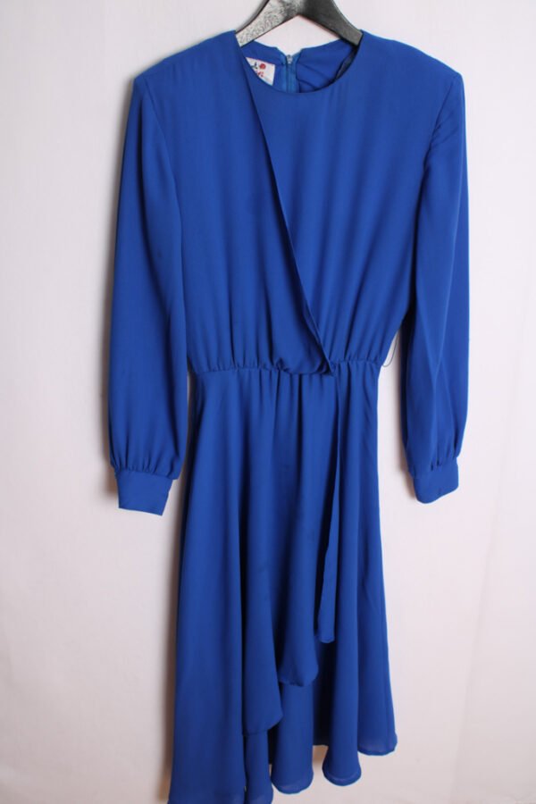 Vestido Azul Klein Vintage Asimétrico "M/L"