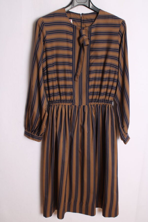 Vestido Midi Vintage Rayas Marino "S"
