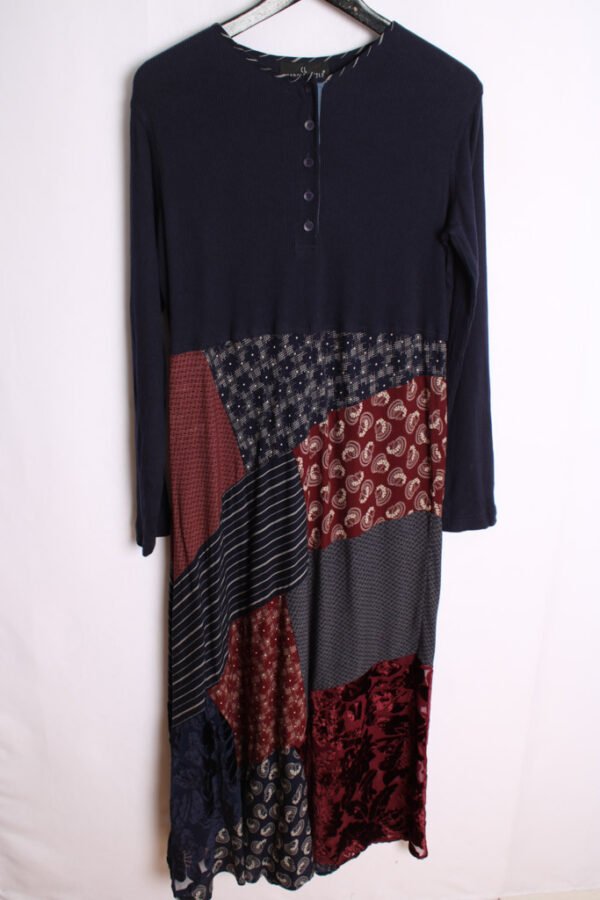Vestido Maxi Vintage Estampado Patchwork "2XL"