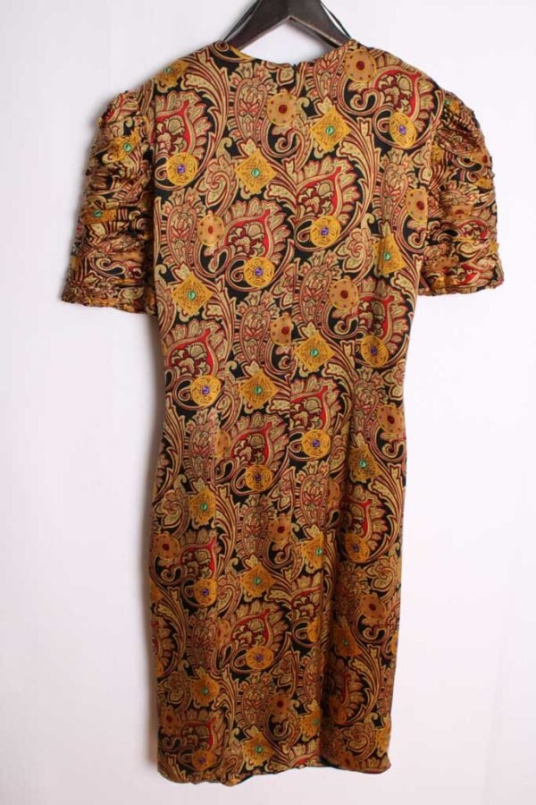 Vestido Seda Vintage Tonos Dorados "M/L"