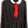 Vestido Midi Vintage Negro Lunares "L"