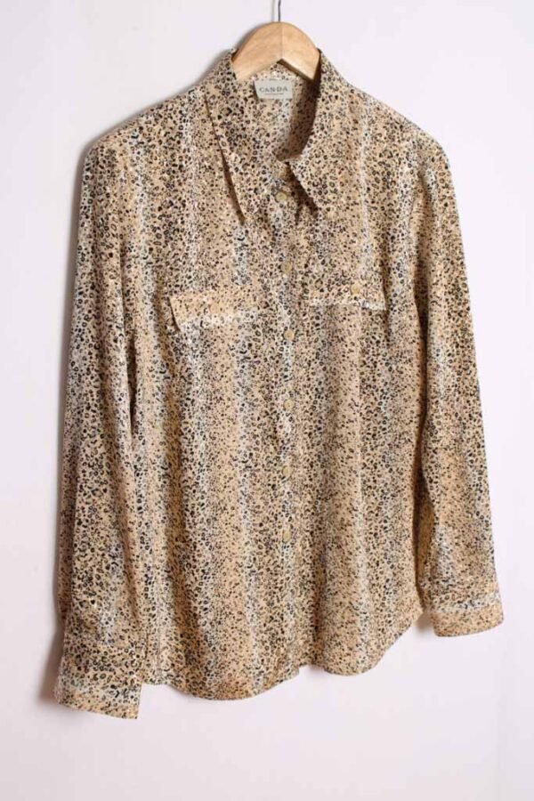 Camisa Animal Print Satinada Vintage "M"