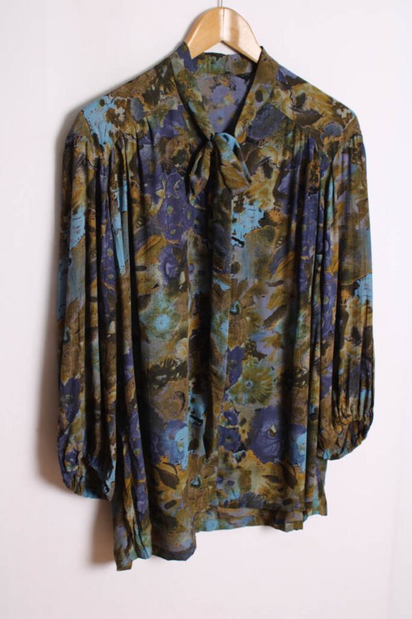 blusa vintage mujer-18 Blusa Lazada Cuello Estampada Vintage "2XL"