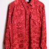 Blusa Satinada en Tonos Rojos Vintage "L"