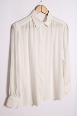 Blusa Blanca Manga Larga Vintage "L"