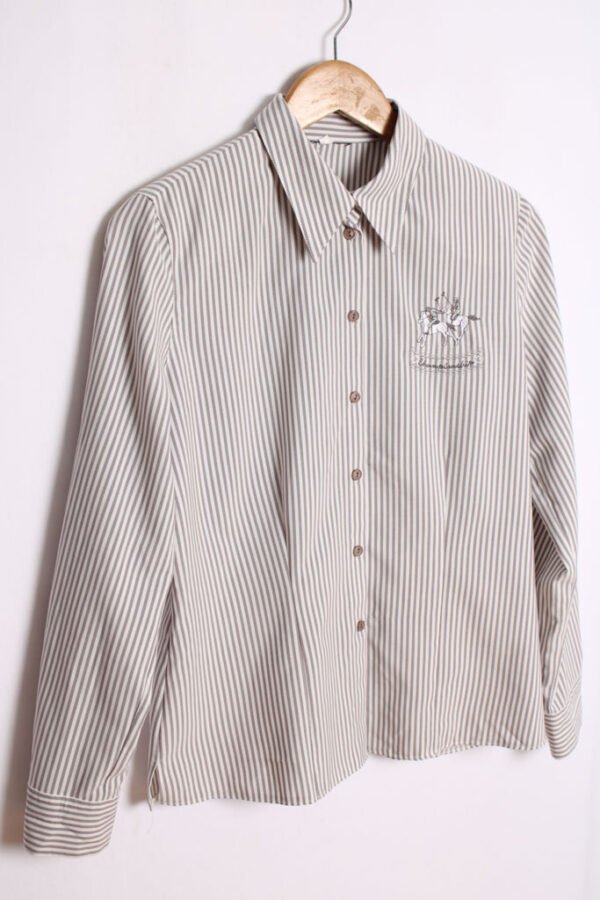 Camisa Vintage Rayas Grises y Blancas "M"