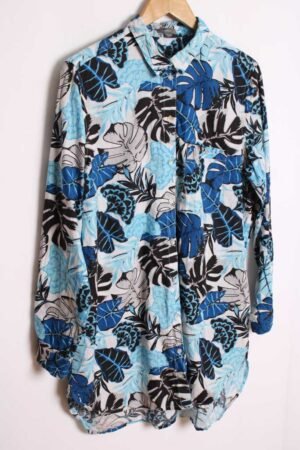 Camisa Vintage Estampado Hojas "L"