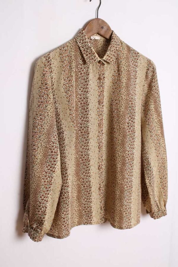 Camisa Print Geométrico Vintage Marrones "L"