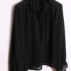 Blusa Negra Vintage con Cuello Volantes "L"