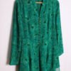 blusa vintage mujer 80s-12 Camisola Vintage Print Flores Verdes "M"
