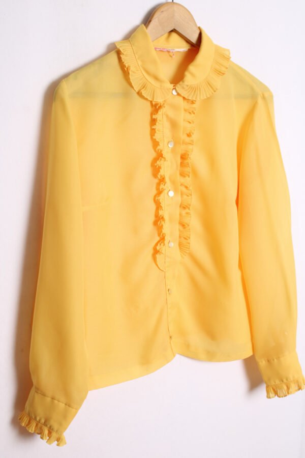 Camisa Chorreras Vintage Amarillo Huevo "M"