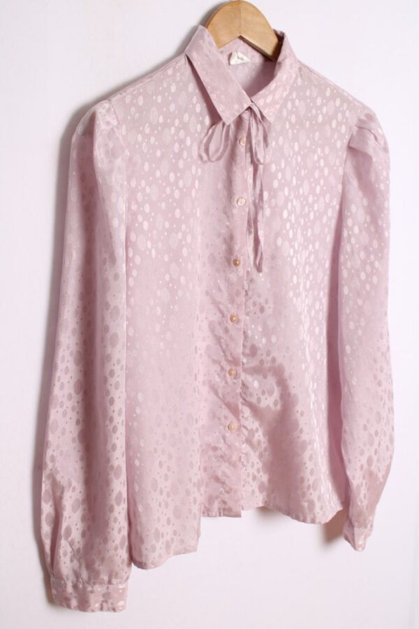 Camisa con Lazo Vintage Lila Satinada "M"