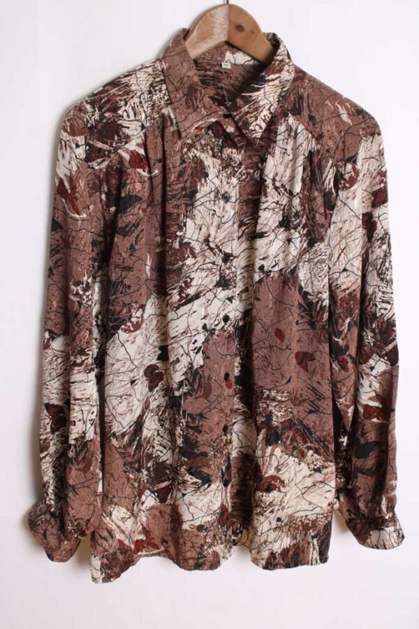 Camisa Estampada  Vintage Satinada "L"