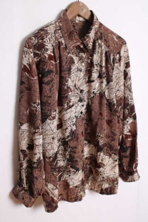Camisa Estampada  Vintage Satinada "L"