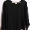 blusa vintage mujer 80s-56 Camiseta Vintage Negra de Manga Larga "L"