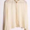 blusa vintage mujer 80s-60 Camisa Blanco Crudo Vintage Cuello Alto "XL"
