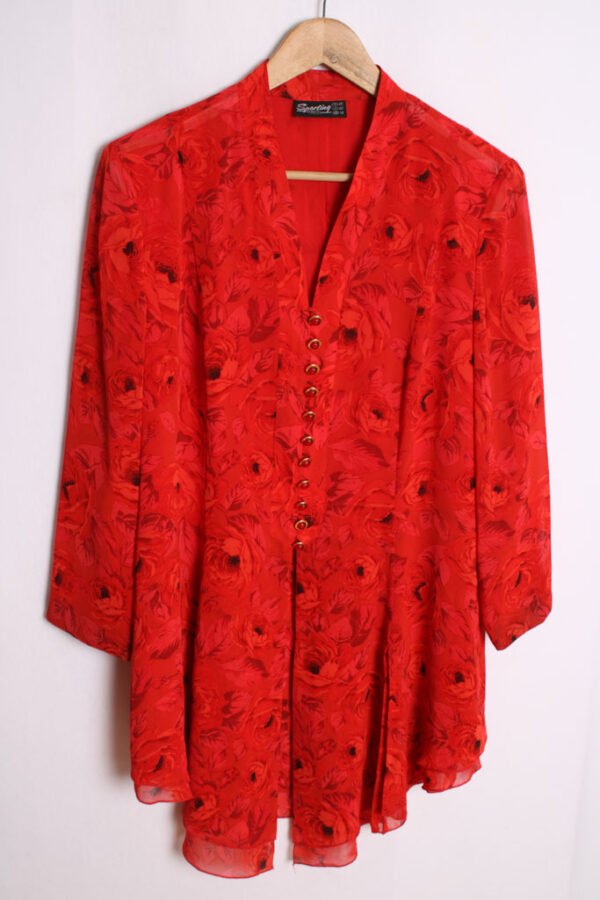 blusa vintage mujer 80s-80 Camisola Estampada Rosas Vintage "M/L"