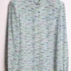 blusa vintage mujer 80s-92 Blusa Cuello Mao Vintage de Seda Estampada "M"