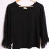 blusa vintage mujer 80s-94 Camiseta Vintage Negra de Manga Larga "L"
