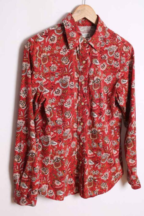 Camisa Pendleton Roja Flores Vintage "S"