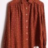 blusa vintage tommy hilfiger-16 Camisa Marrón Vintage Print Hojas "L/XL"