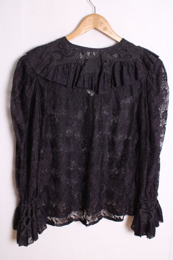 Blusa de Encaje Azul Vintage "L"