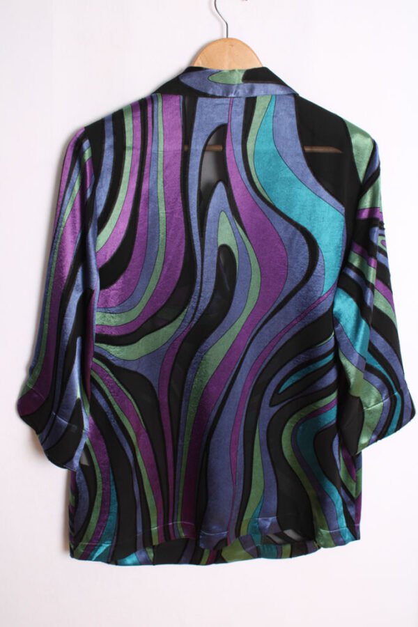 Camisa Satinada Vintage Print 60s  "L"