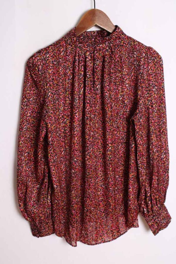 Blusa Cuello Mao Vintage Print Tonos Pastel "S/M"