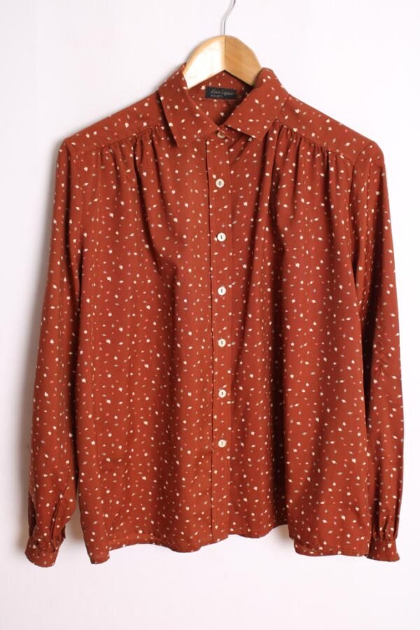 blusa vintage tommy hilfiger Camisa Marrón Vintage Print Hojas "L/XL"