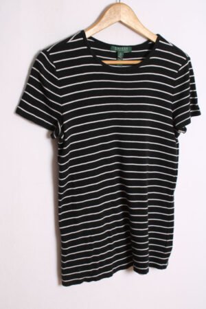 Camiseta Ralph Lauren Negra Rayas Vintage "M" chica