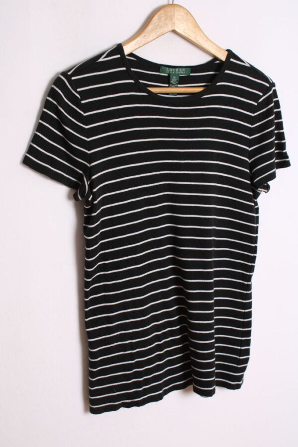 blusa vintage tommy hilfiger-64 Camiseta Ralph Lauren Negra Rayas Vintage "M" chica