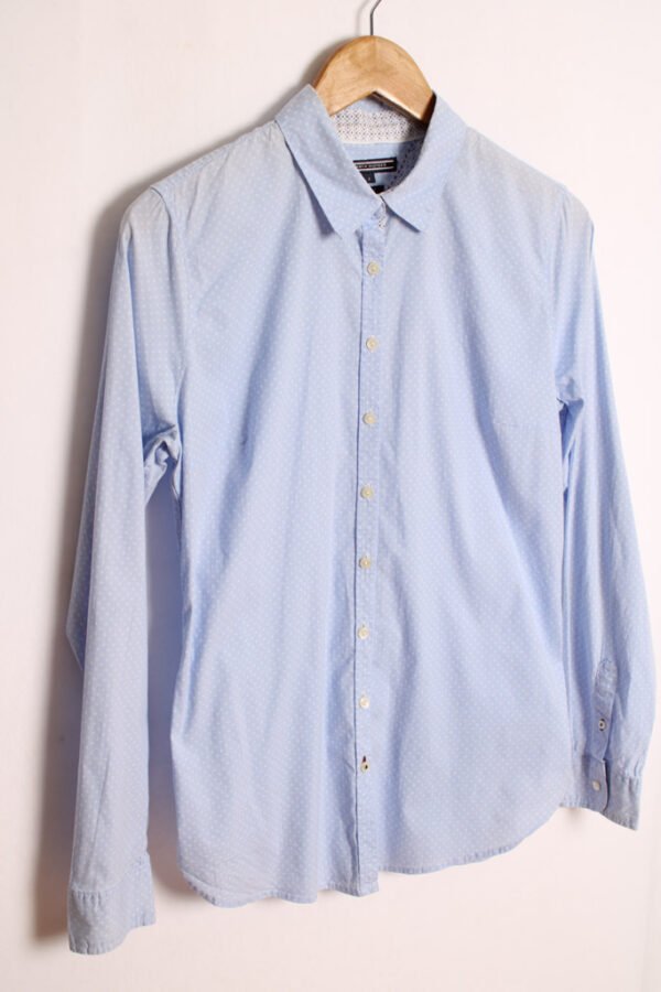 blusa vintage tommy hilfiger-68 Camisa Tommy Hilfiger Vintage Azul con Círculos "S"