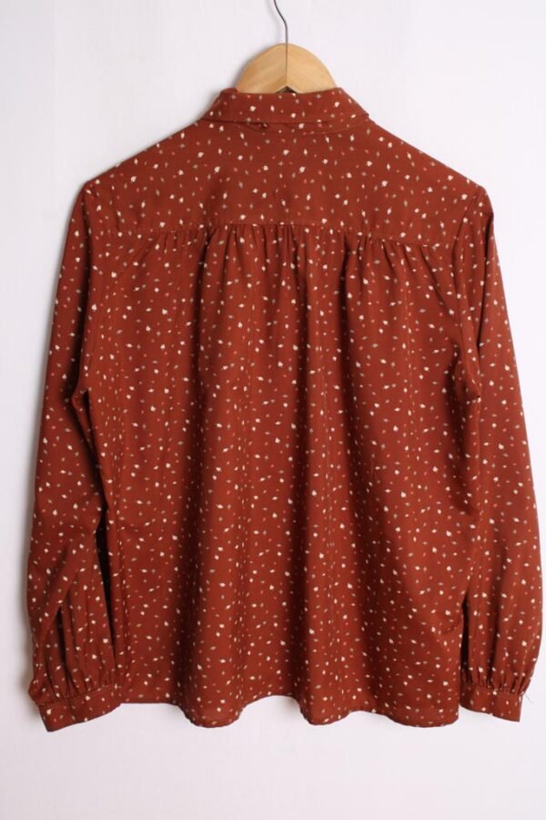 blusa vintage tommy hilfiger-78 Camisa Marrón Vintage Print Hojas "L/XL"
