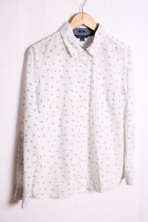 blusa vintage tommy hilfiger-9 Camisa Tommy Hilfiger Vintage Blanca con Anclas "M"