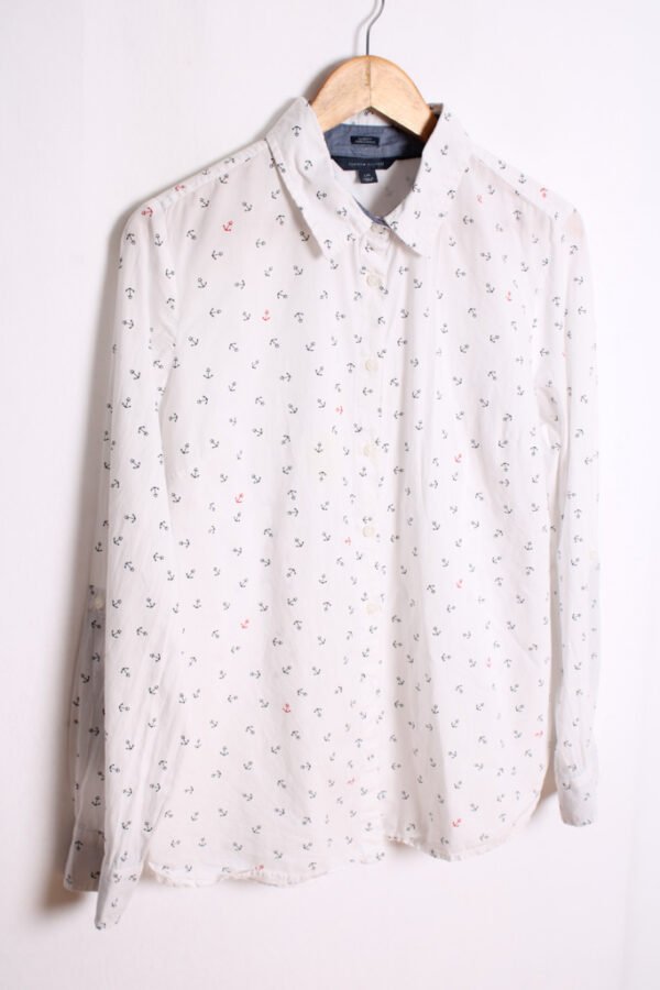 Camisa Tommy Hilfiger Vintage Blanca con Anclas "M"