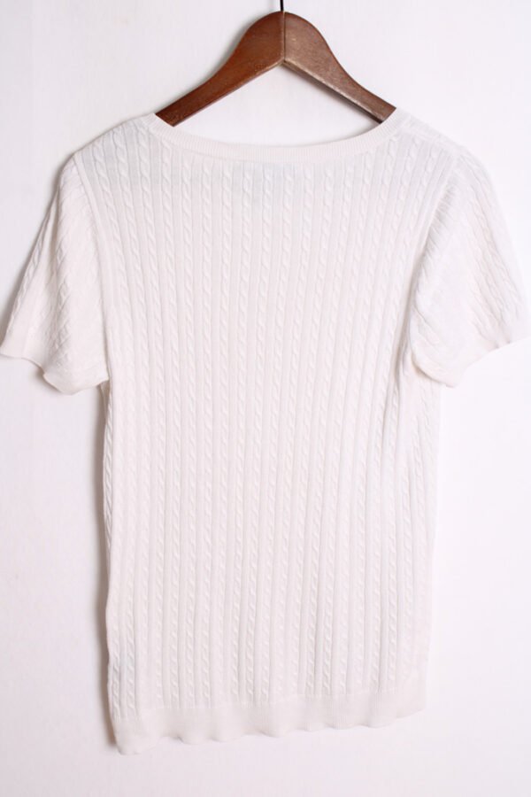 Jersey Ligero Ralph Lauren Vintage Blanco con Ochos "S/M"