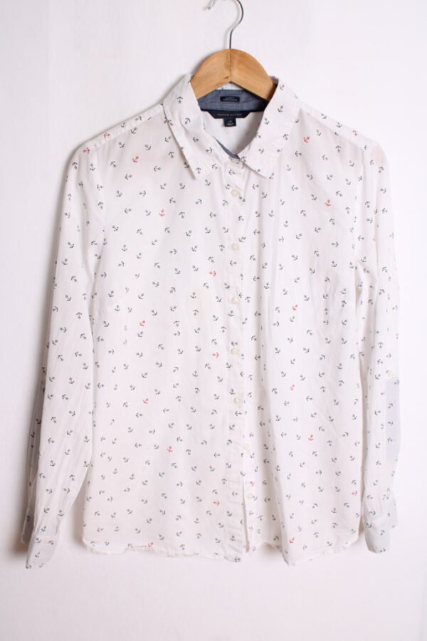 Camisa Tommy Hilfiger Vintage Blanca con Anclas "M"