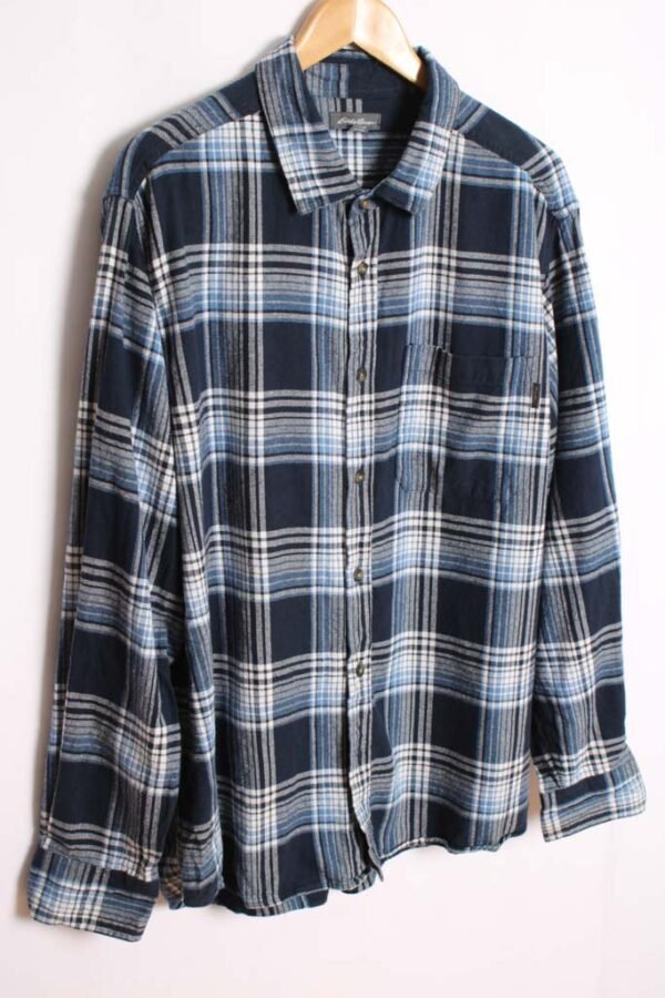 Camisa Franela Cuadros Azules Vintage "XL"