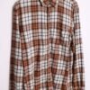 Camisa Franela Cuadros Blancos y Marrón Vintage "M"
