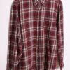 Camisa Franela Cuadros Burdeos y Gris Vintage "L"