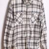 camisa franela vintage_-14 Camisa Franela Blanca Cuadros Vintage "L"