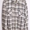 camisa franela vintage_-19 Camisa Franela Blanca Cuadros Vintage "L"