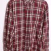 Camisa Franela Cuadros Burdeos y Gris Vintage "L"