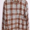 Camisa Franela Cuadros Blancos y Marrón Vintage "M"