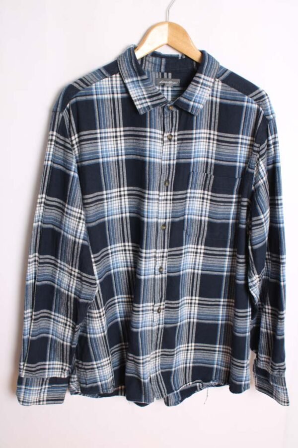Camisa Franela Cuadros Azules Vintage "XL"
